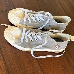 Gray and White Canvas Sneakers